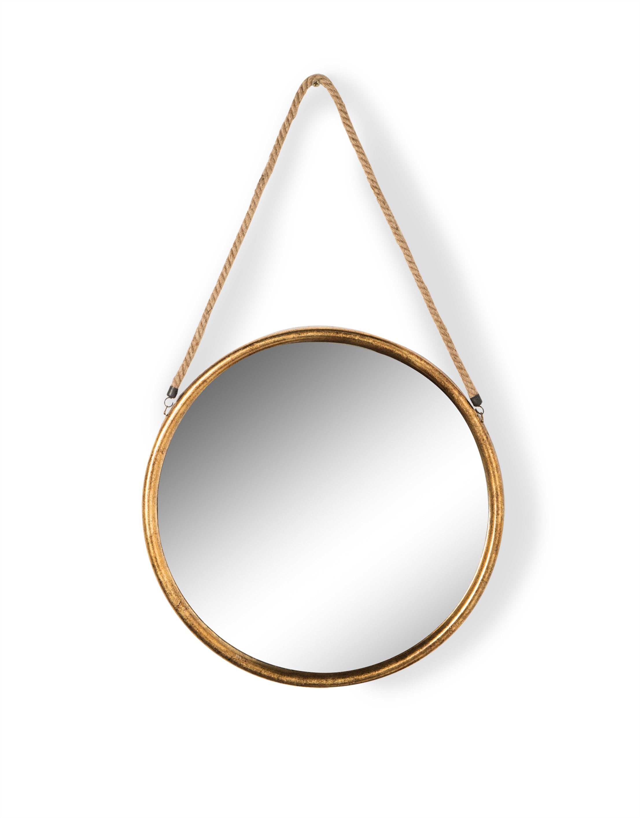 Round Gold Frame Rope Hanging Mirror - JRG12 - Uneeka