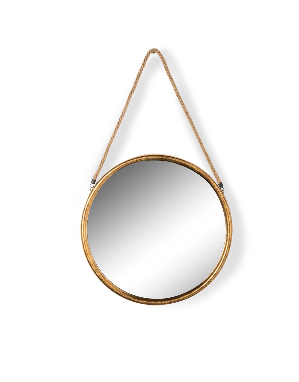 Round Gold Frame Rope Hanging Mirror - JRG13 - Uneeka