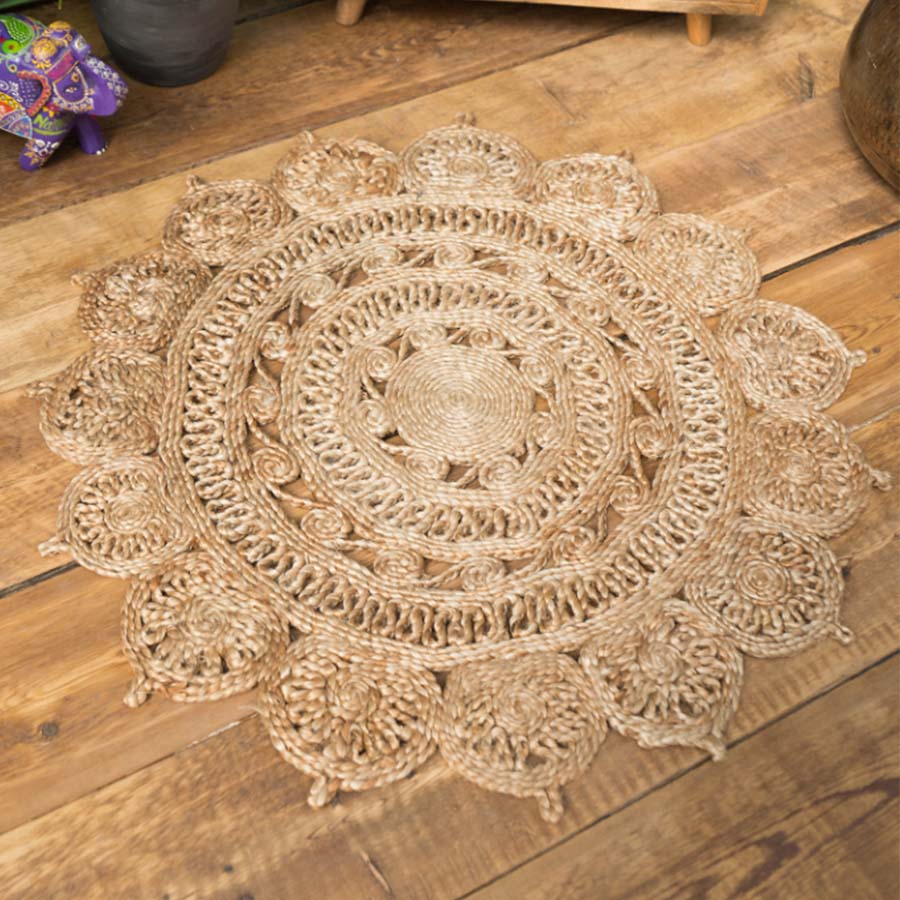 Round Jute Braided Open Weave Rug - R5790 - Uneeka