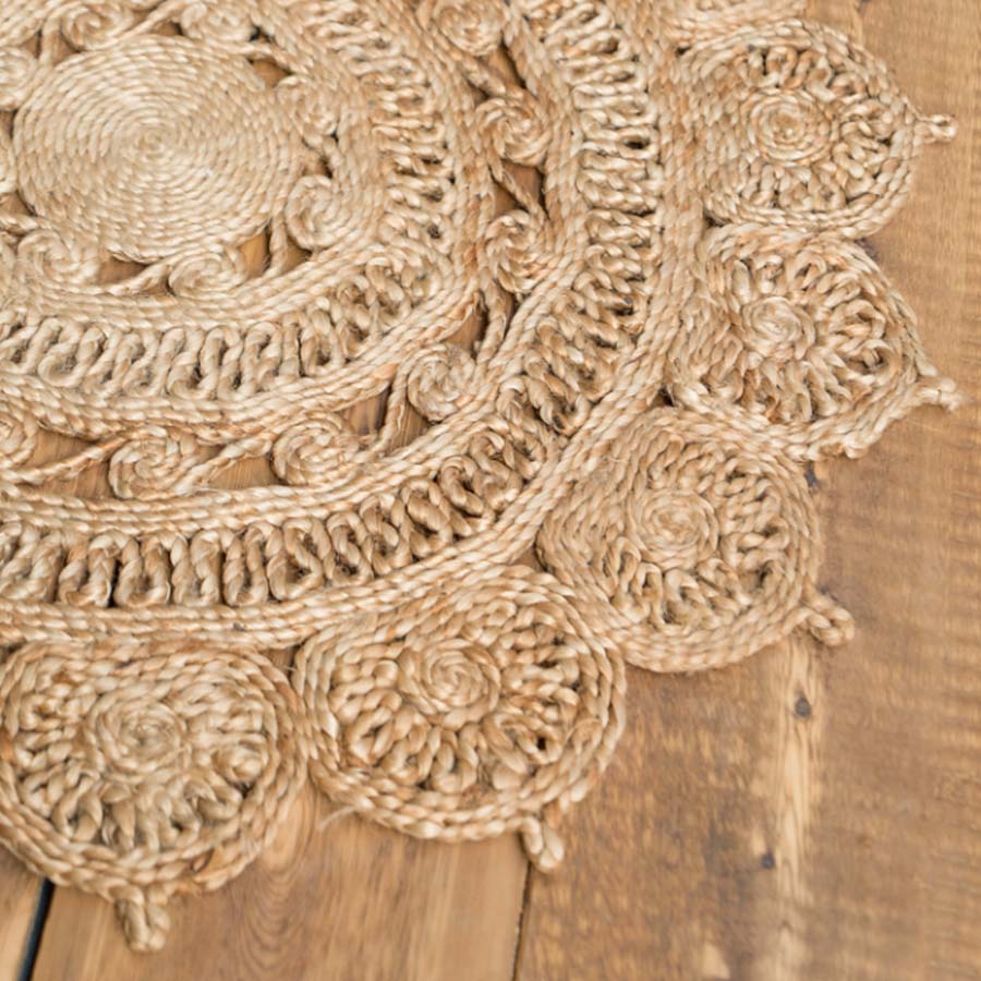 Round Jute Braided Open Weave Rug - R5790 - Uneeka