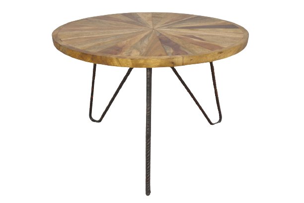 Round Mango Wood Coffee Table - 5862 - Uneeka