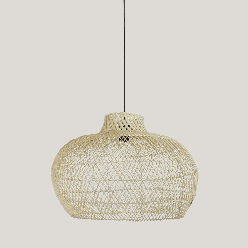 Round Rattan Hanging Lamp - 2960330 CHARITA - Uneeka