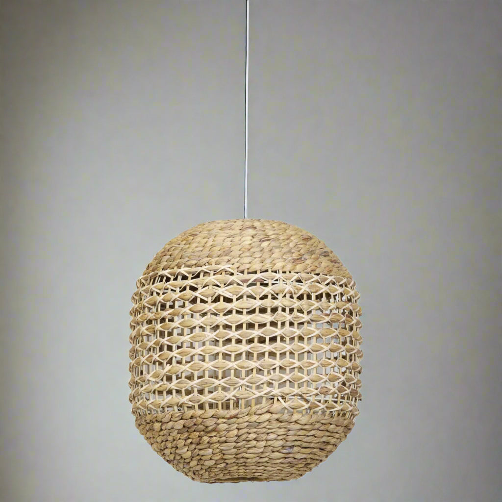 Round Water Hyacinth Natural Hanging Lamp - 2936426 - Uneeka