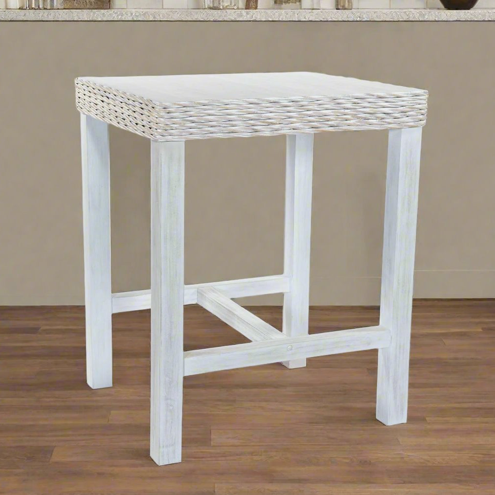 Rowico Rattan Chairs Rowico Maya White Wash Rattan Bar Table | Handcrafted, Unique | Uneeka