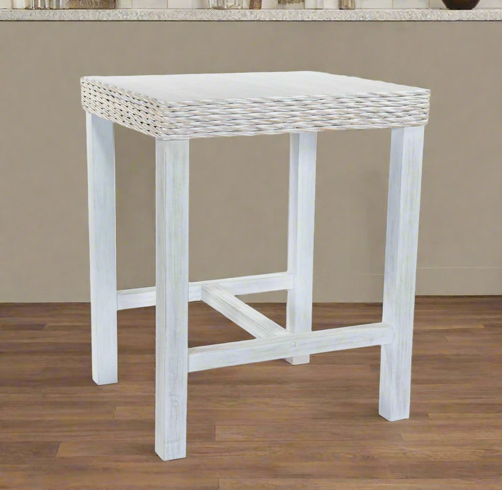 Rowico Maya White Wash Rattan Bar Table* - MAY70W - Uneeka