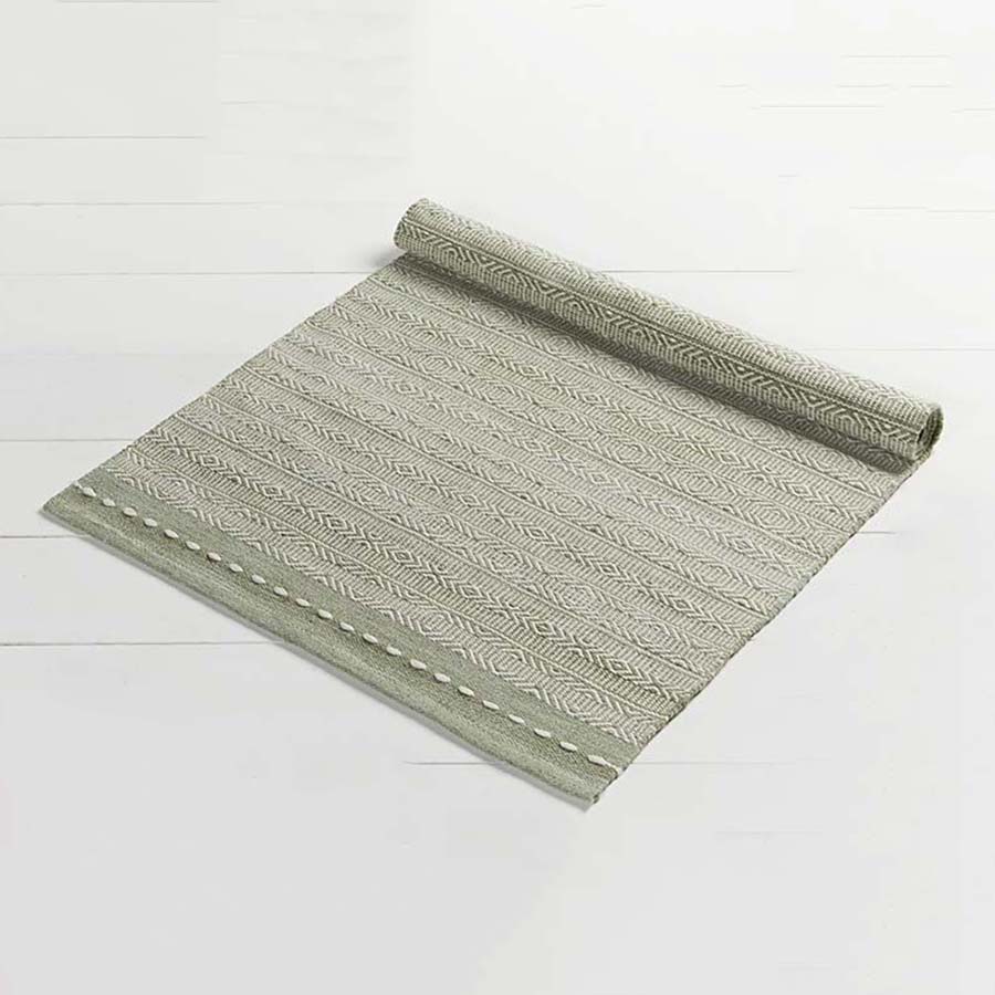 Sage Herringbone and Diamond Stripe Rug - PETRHMS - Uneeka