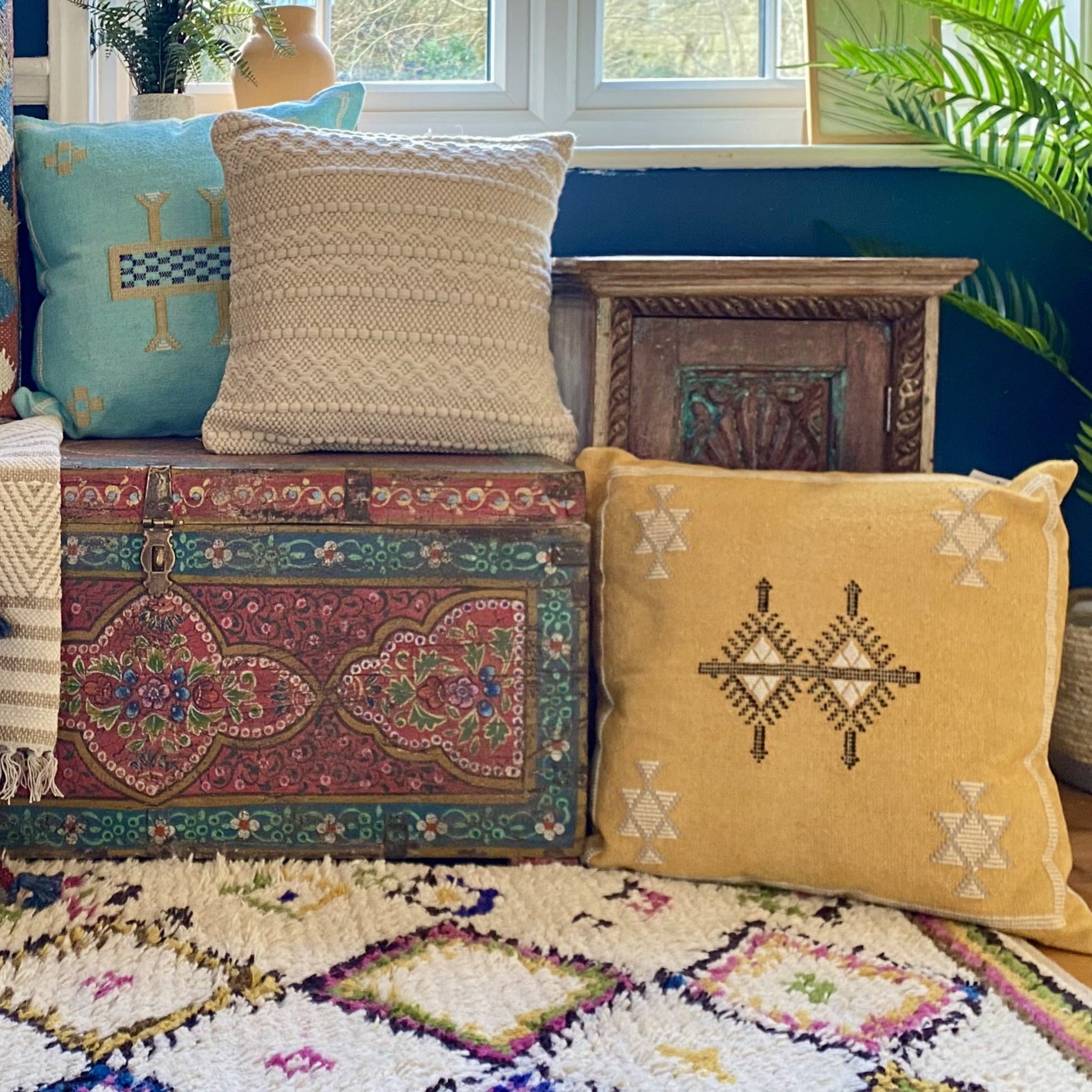 Sahlah Embroidered Cushion - CC316DS (sand) - Uneeka