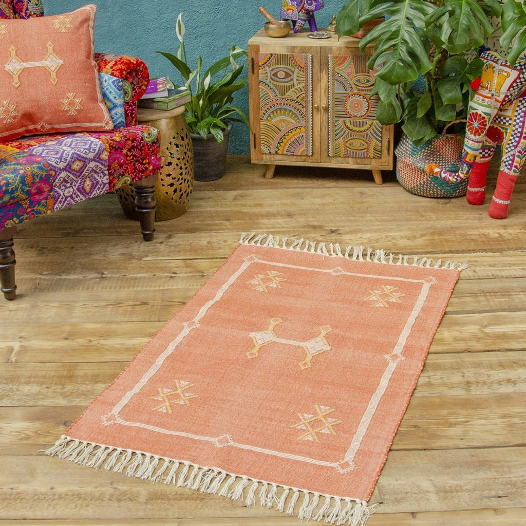 Sahlah Embroidered Tribal Rug - R31623OG - Uneeka