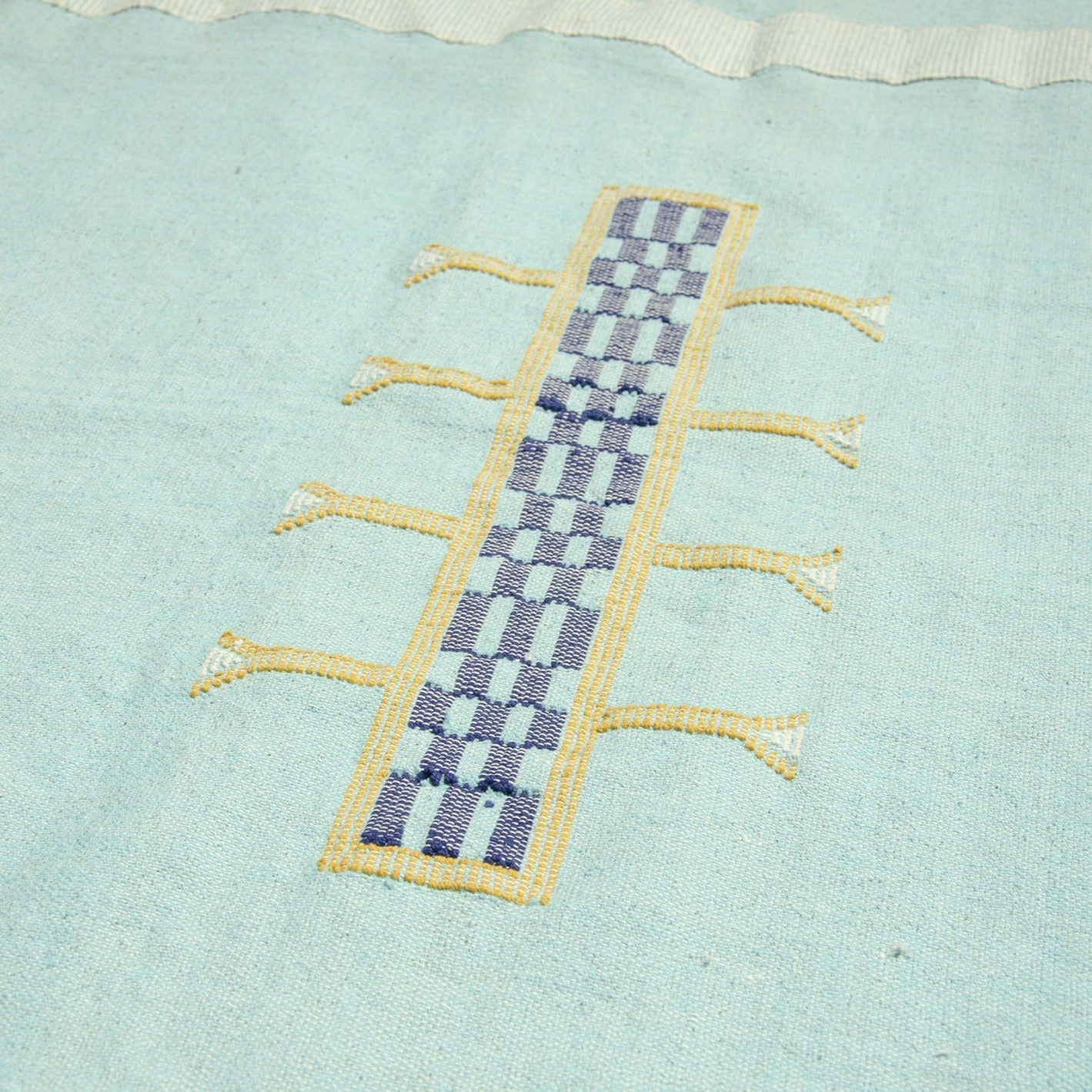Sahlah Embroidered Tribal Rug | Moroccan Handmade Design | Uneeka