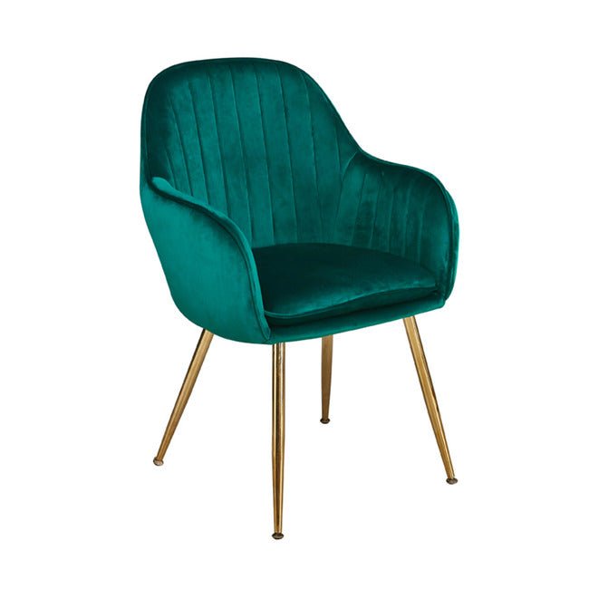 Sara Velvet Chair with Gold Legs - LARACHAGRE - Uneeka