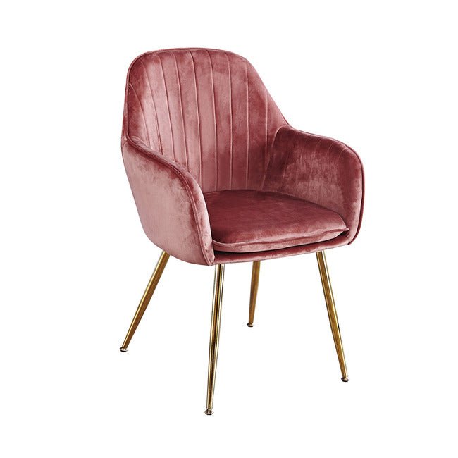 Sara Velvet Chair with Gold Legs - LARACHAPINK - Uneeka