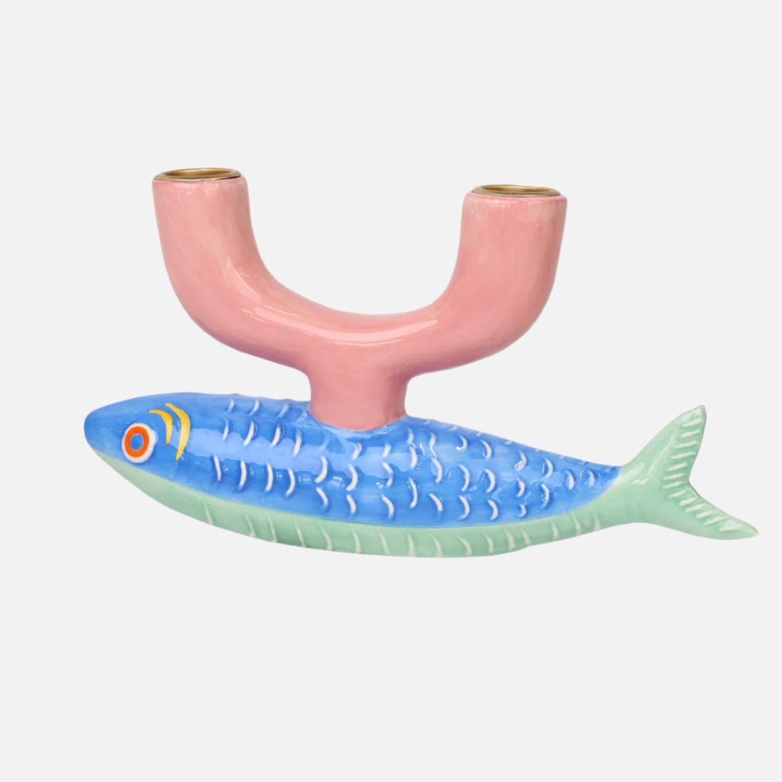 Sardine Ceramic Double Candle Stick Holder - CSHOP - HOLD - CER - FISH - Uneeka