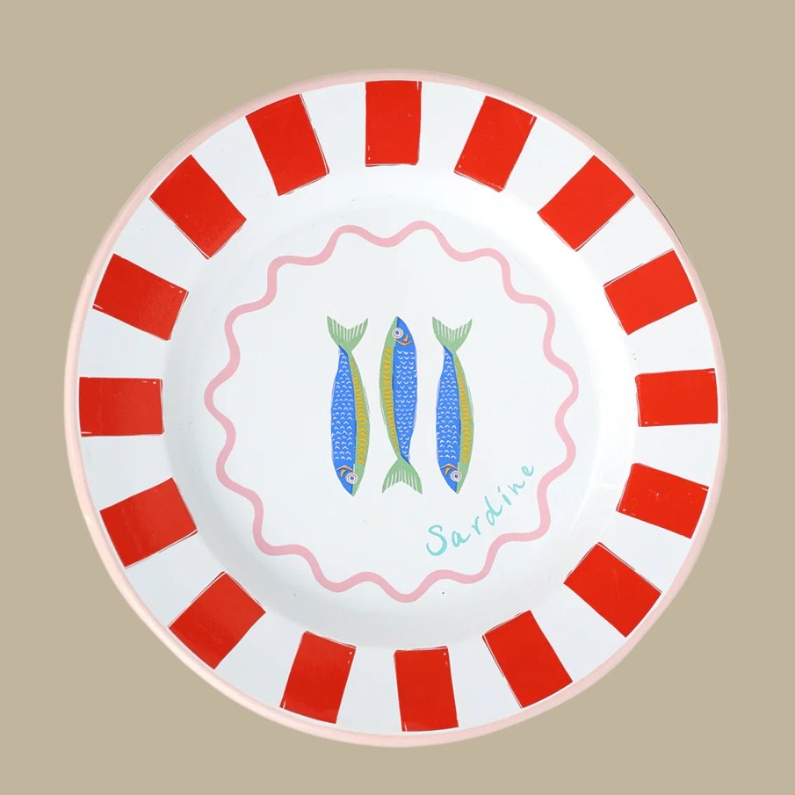 Sardine Enamel Dinner Plate - ENML - PLATE - FISH - 25 - Uneeka