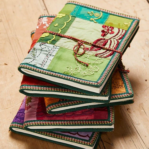 Sari Covered Handmade Paper Large Notebook - NBL91 - Uneeka