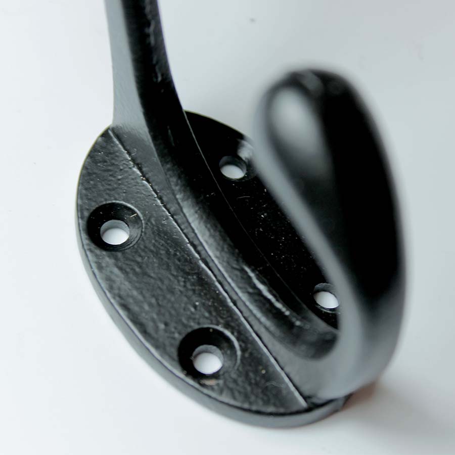 Satin Epoxy Black Hat & Coat Hook with 4 Holes - 70.336A.SEB.100 - Uneeka