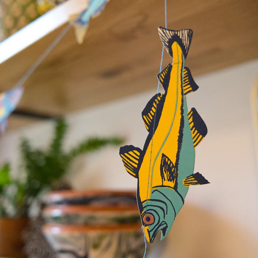 Screen Printed Fish Garland - FISHGARLAND - Uneeka