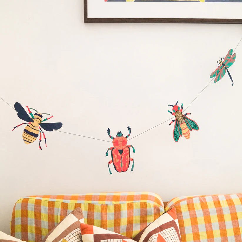 Screen Printed Insect Garland - INSECTGARLAND - Uneeka