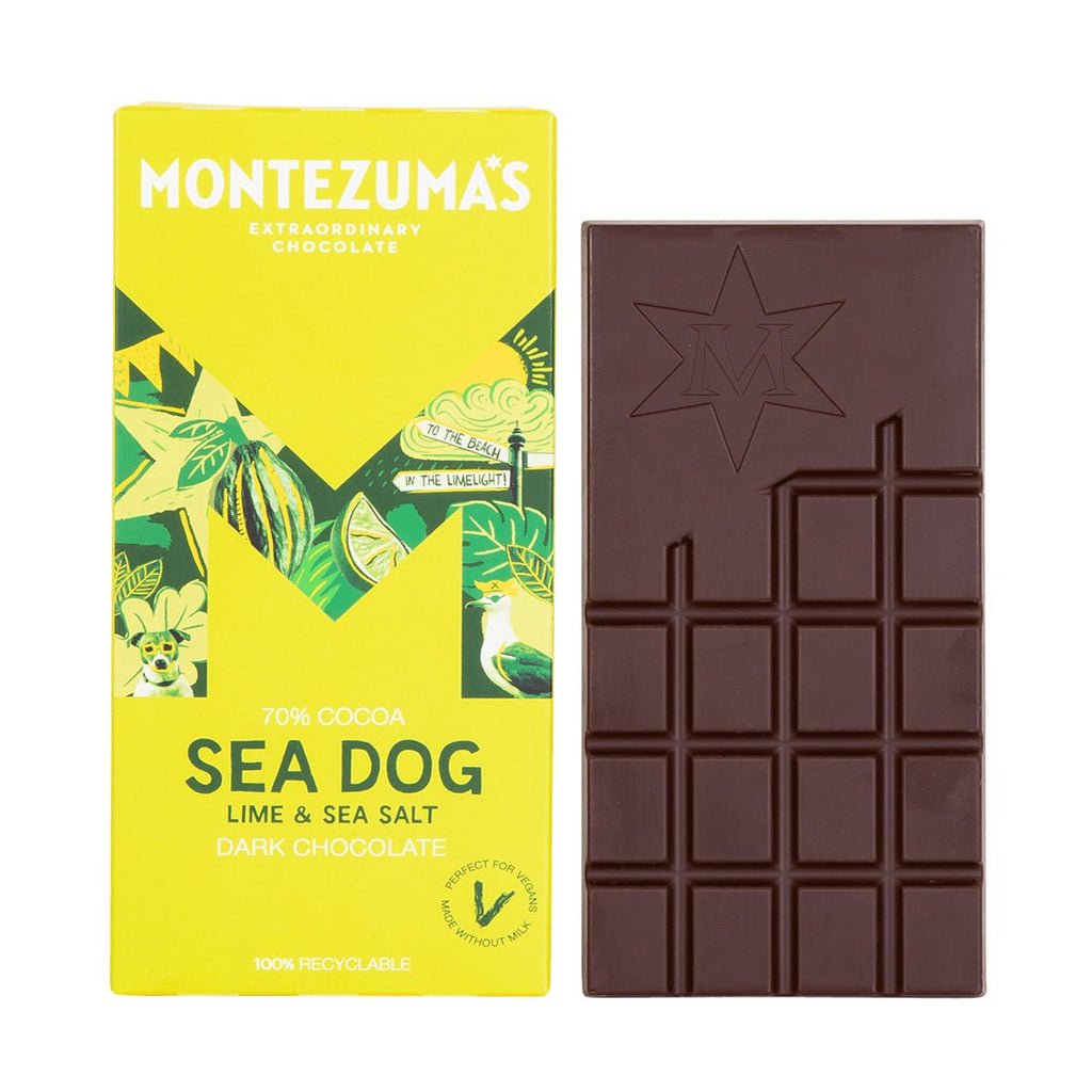 Sea Dog Vegan Lime and Sea Salt Dark Chocolate Bar - MZ1537 - Uneeka