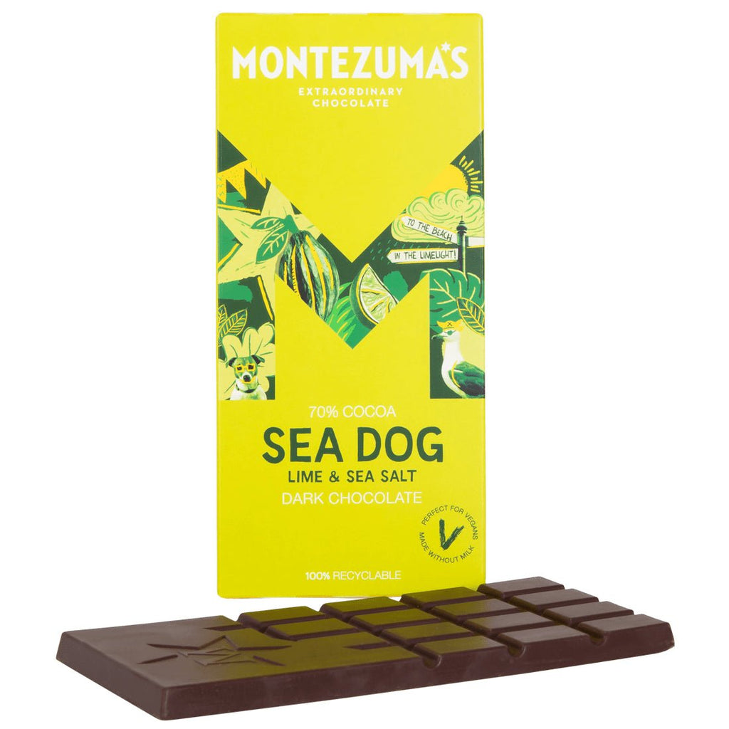 Sea Dog Vegan Lime and Sea Salt Dark Chocolate Bar - MZ1537 - Uneeka