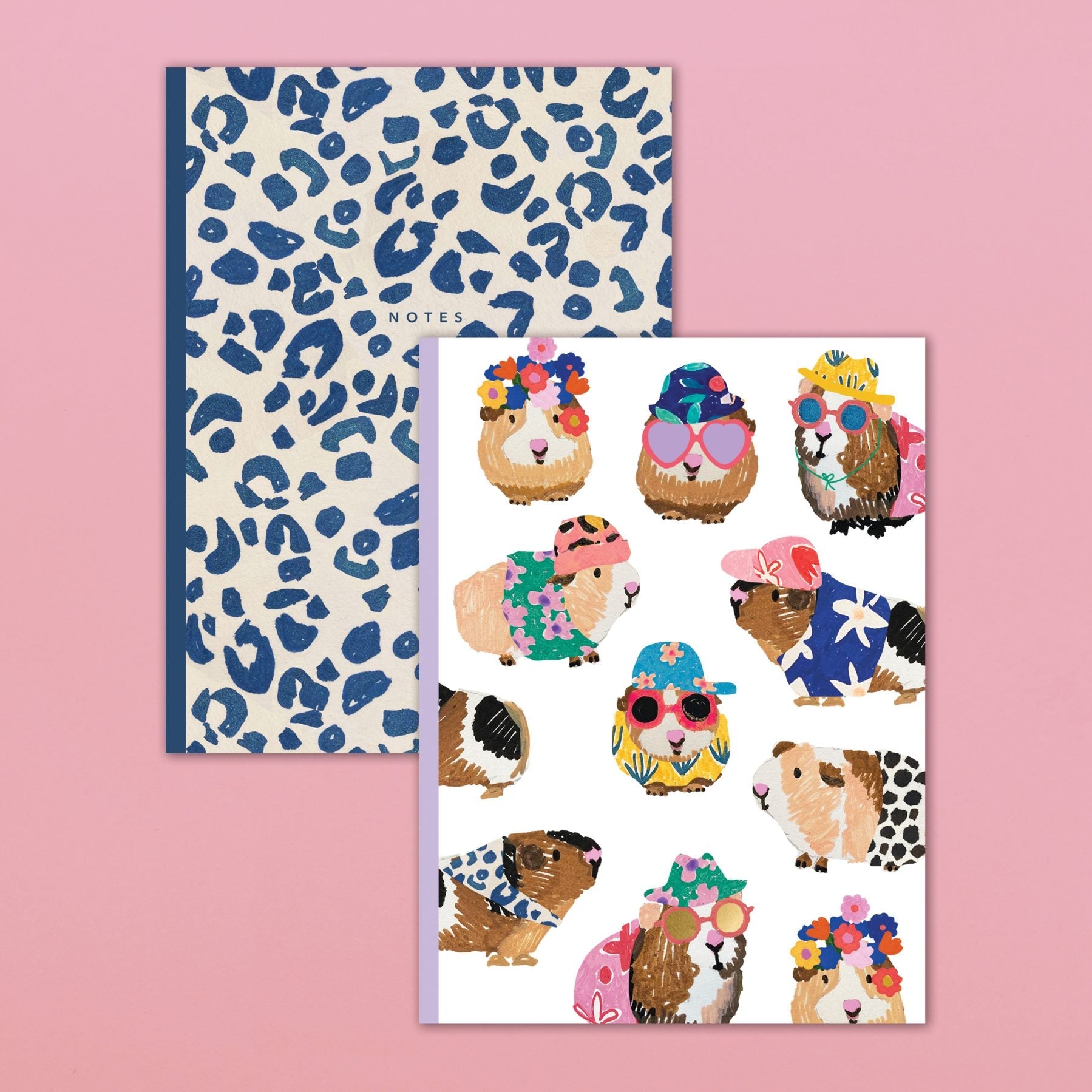 Set of 2 A5 Funky Guinea Pigs Notebooks - DUO02 - Uneeka