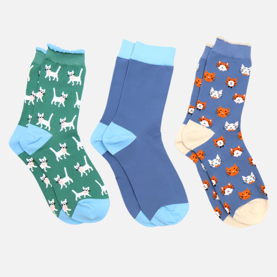 Set of 3 Cat Themed Socks - 20172 - Uneeka