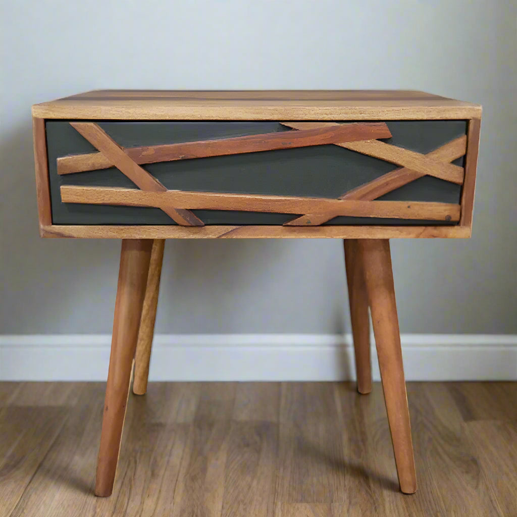 Sheesham Wood Bedside Table - 7151 - Uneeka