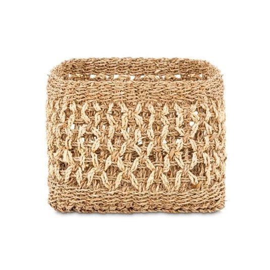 Shimla Square Natural Seagrass & Palm Leaf Basket - SB1701 - Uneeka