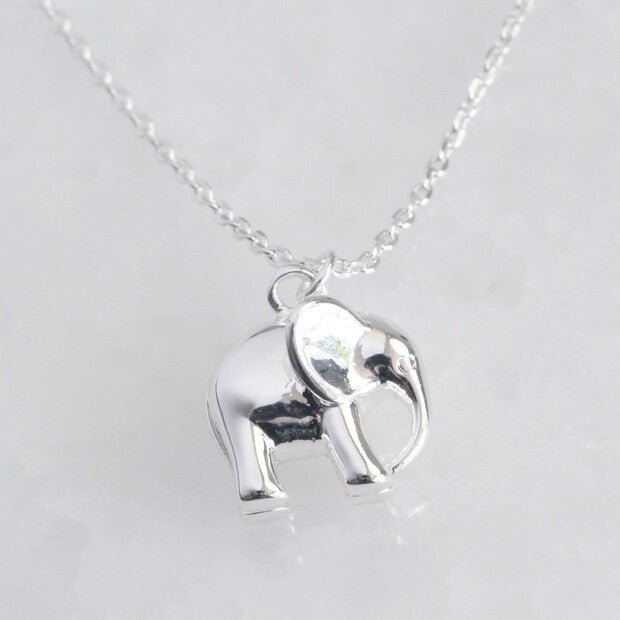 Silver Elephant Pendant Necklace - 32303 - Uneeka