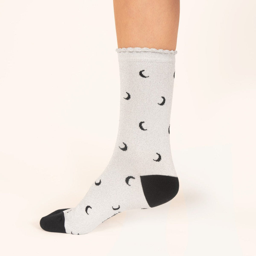 Silver Moon Organic Cotton Socks - TA401 - Silver - Uneeka