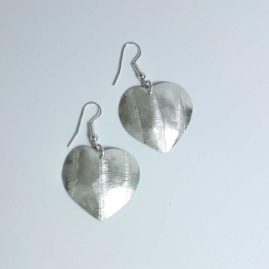 Silver Plate Heart Earrings - JEMS8 - Uneeka