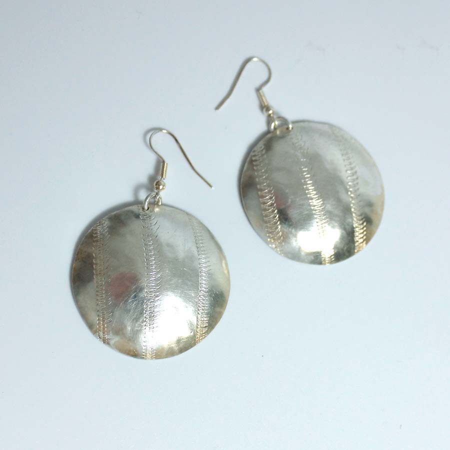Etched Silver Plate Large Circle Earrings - JEMS7 - Uneeka