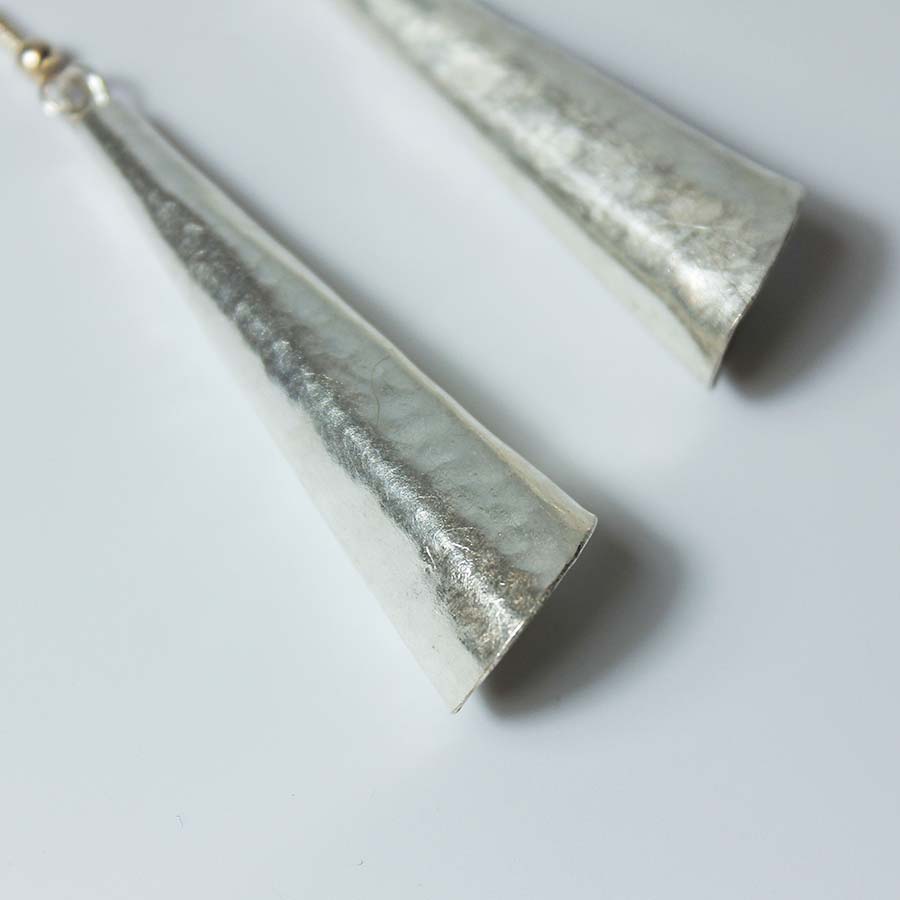 Silver Plate Large Cone Earrings - JEMS28 - Uneeka