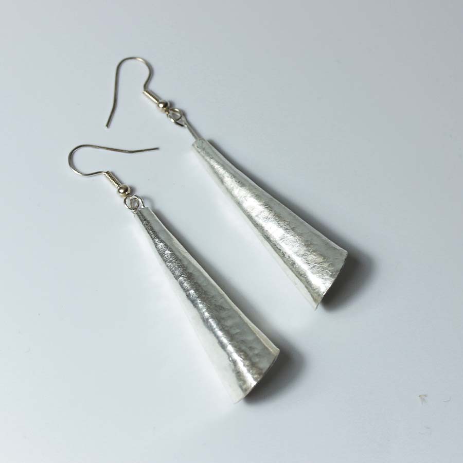 Silver Plate Large Cone Earrings - JEMS28 - Uneeka