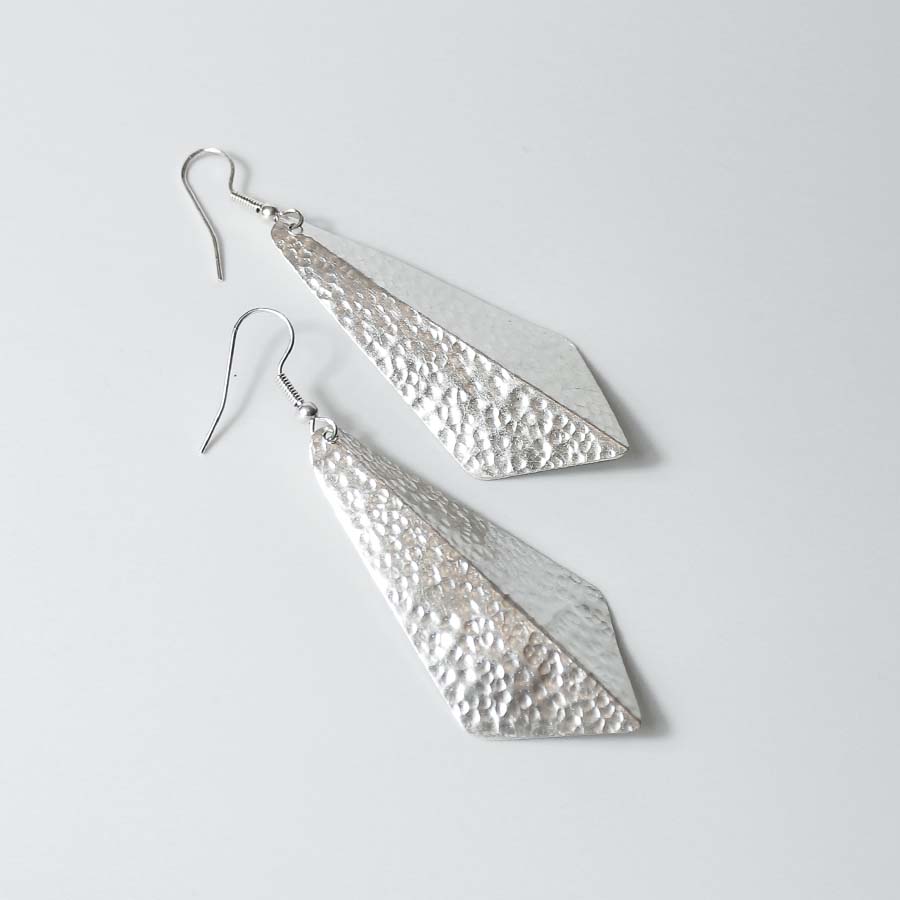 Silver Plated 3D Small Triangle Earrings - JEMS33 - Uneeka