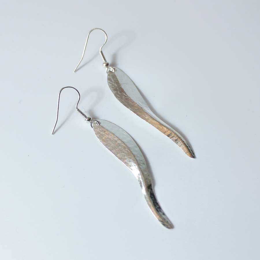 Silver Plated Chilli Leaf Earrings - JEMS59 - Uneeka