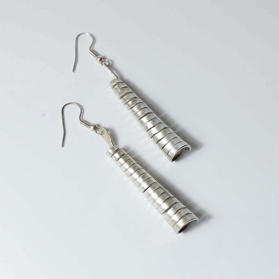 Silver Plated Coiled Cone Earrings - JEMS24 - Uneeka