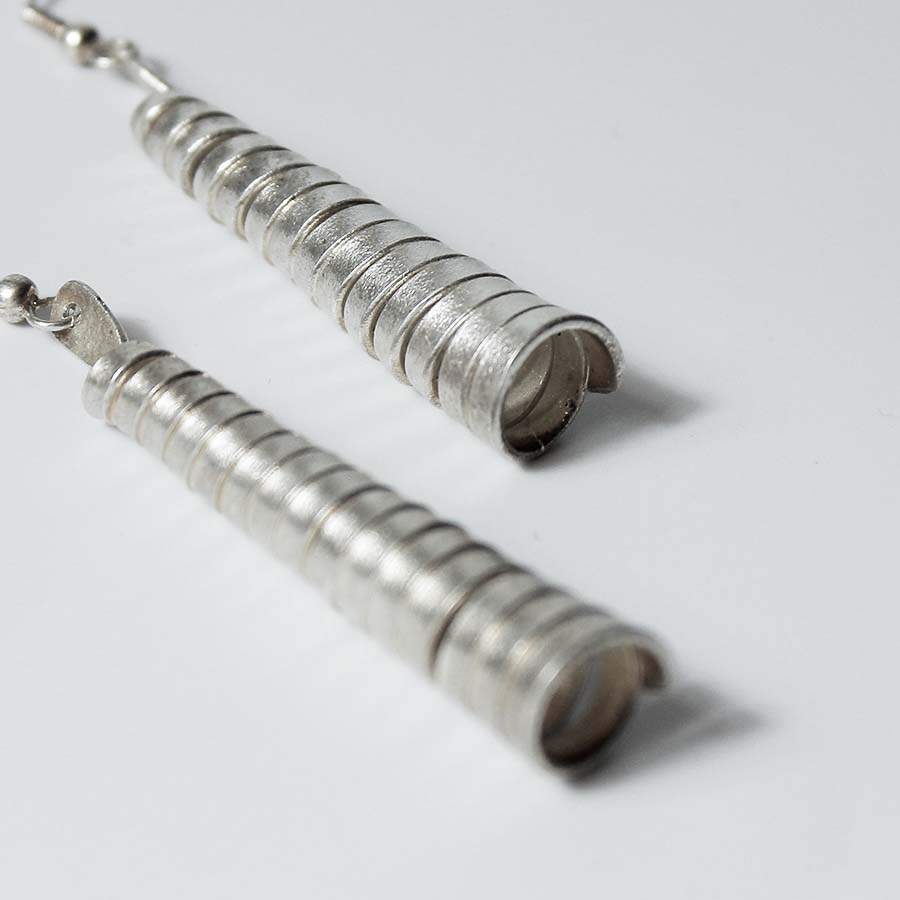 Silver Plated Coiled Cone Earrings - JEMS24 - Uneeka