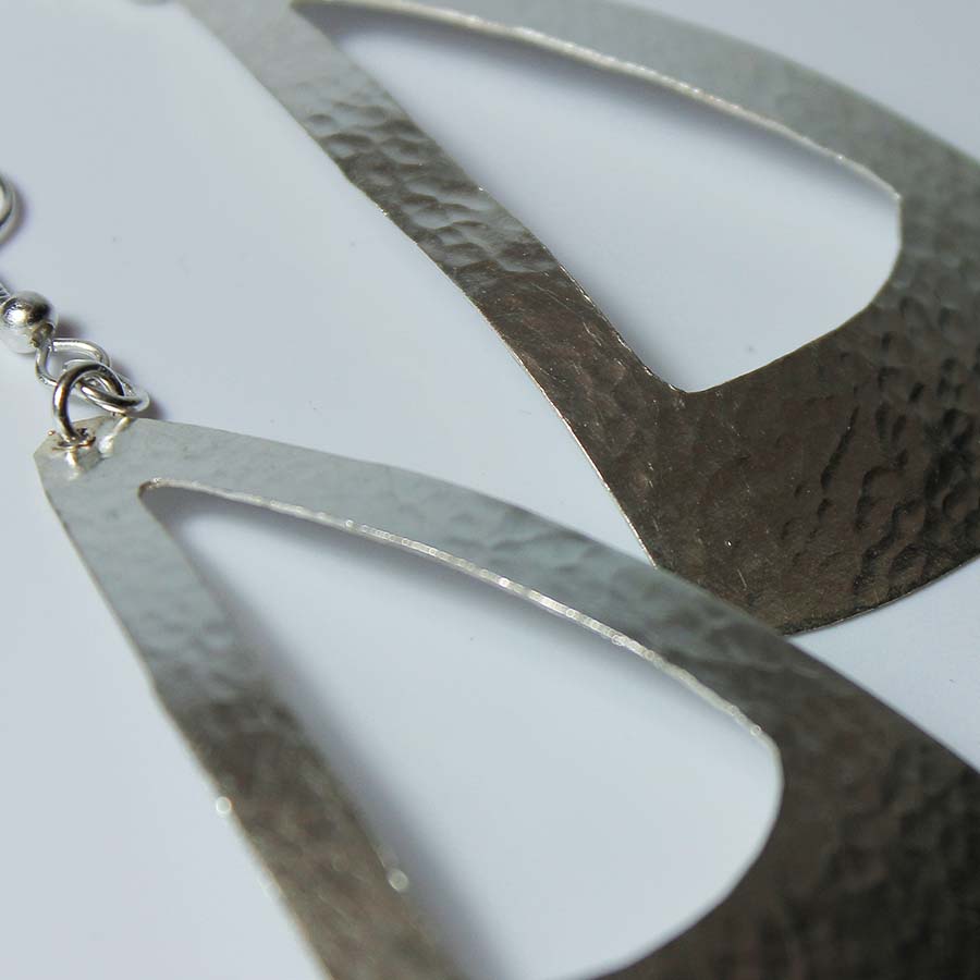 Silver Plated Cut Out Triangle Earrings - JEMS16 - Uneeka