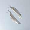 Hammered Silver Plated Elongated Drop Earrings - JEMS13 - Uneeka