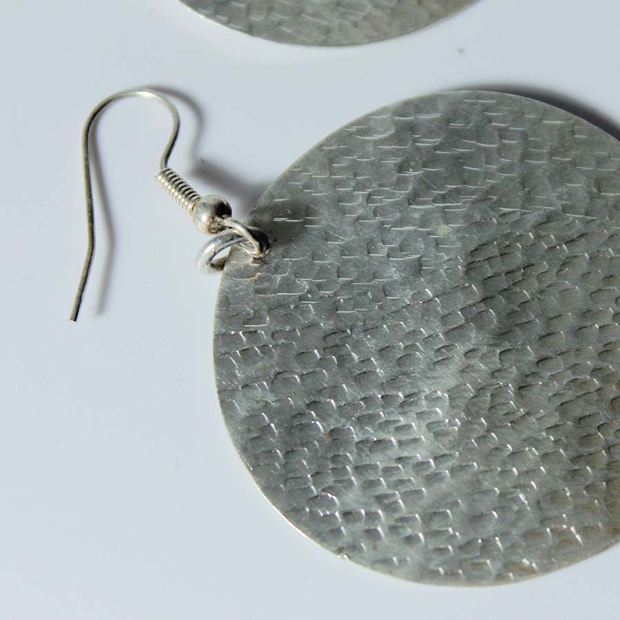 Silver Plated Large Circle Earrings - JEMS34 - Uneeka