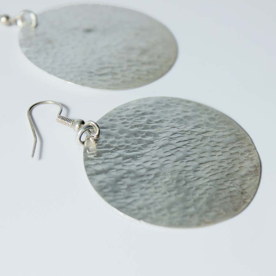 Silver Plated Large Circle Earrings - JEMS34 - Uneeka