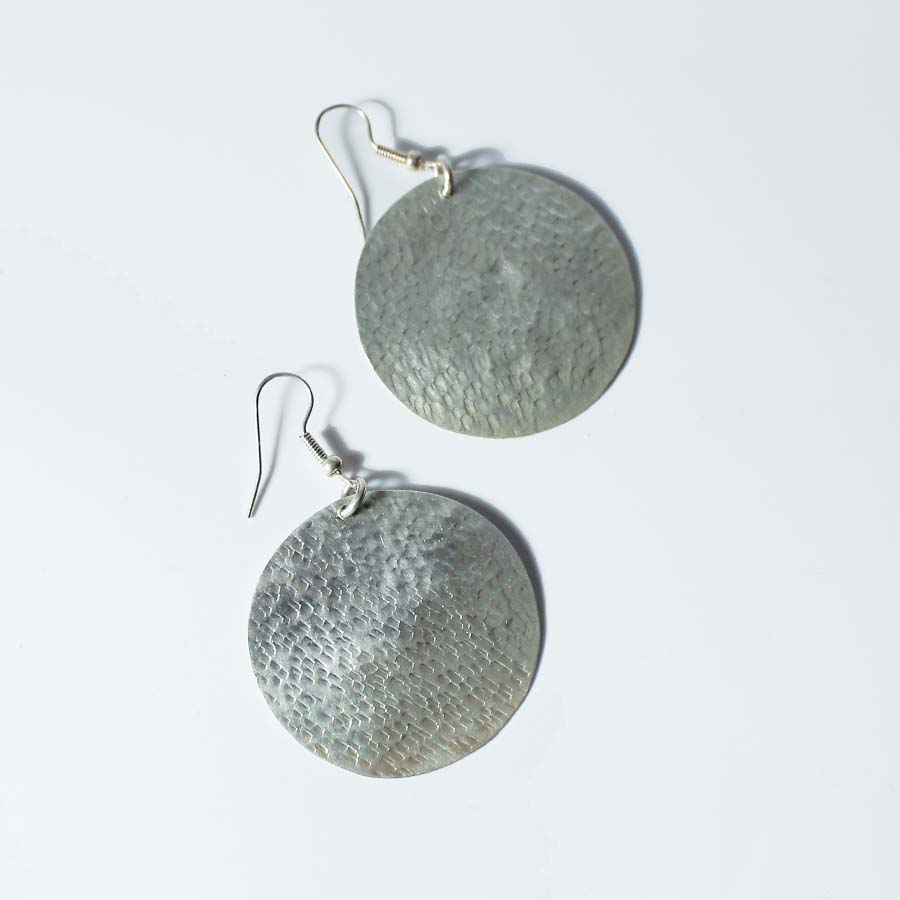 Silver Plated Large Circle Earrings - JEMS34 - Uneeka