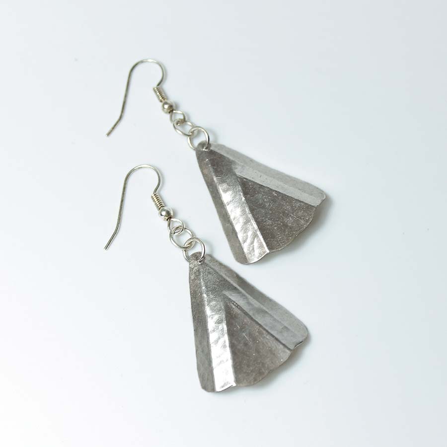 Silver Plated Medium Fan Earrings - JEMS54 - Uneeka