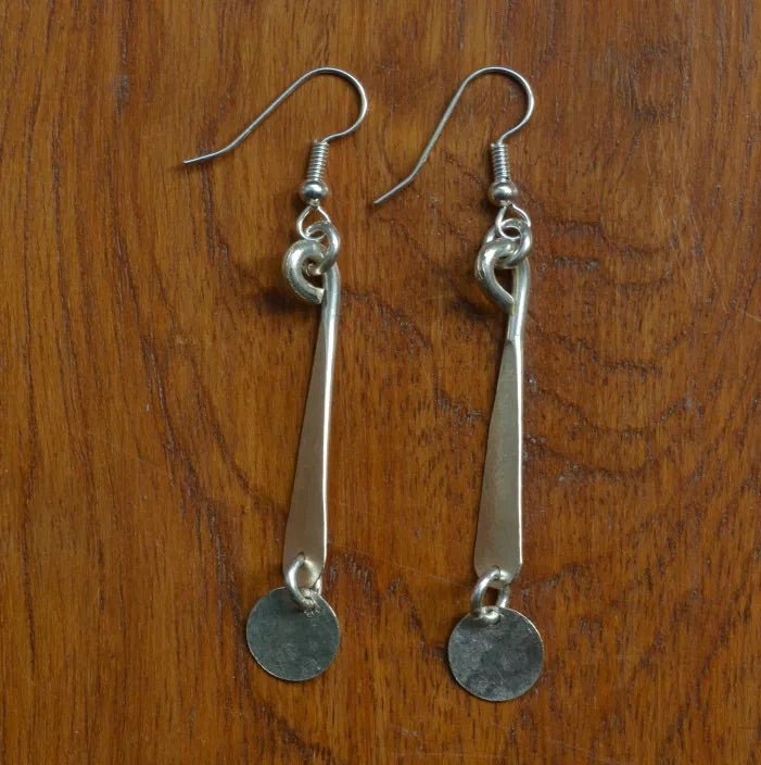 Silver Plated Petal & Disc Earrings - JEMS51 - Uneeka