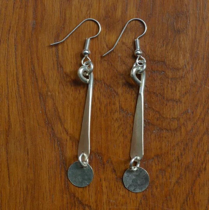 Silver Plated Petal & Disc Earrings - JEMS51 - Uneeka