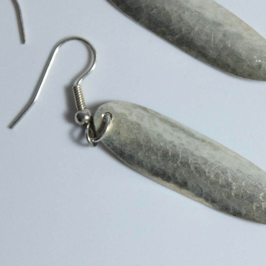 Silver Plated Petite Slim Leaf Earrings - JEMS32 - Uneeka