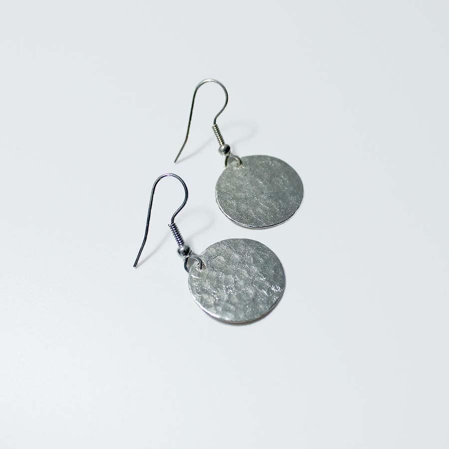 Silver Plated Single Disc Earrings - JEBS5 - Uneeka