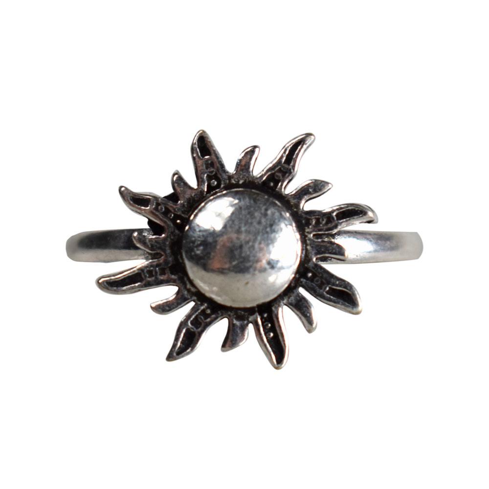 Silver Sun Motif Ring - ASH2823 - Uneeka