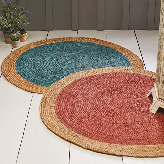 Simple Coloured Jute Rug - Uneeka