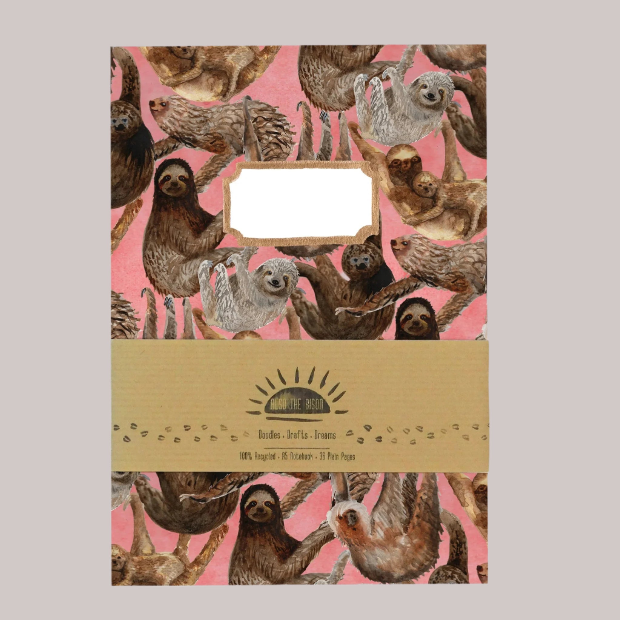 Sloth Print A5 Notebook - Sleuth of Sloths Print A5 Notebook - Uneeka